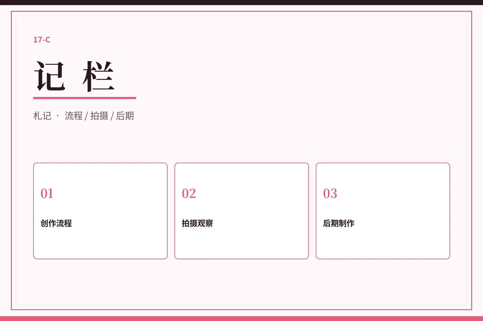 17C记栏创作手记